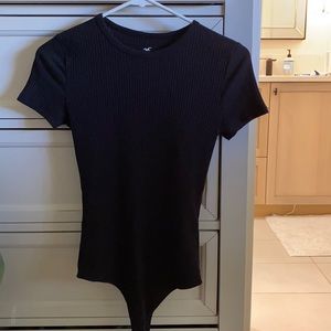 Hollister Black ribbed body suit
